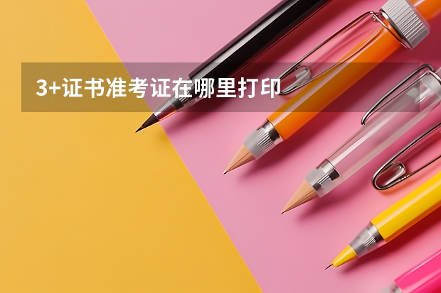 3+证书准考证在哪里打印