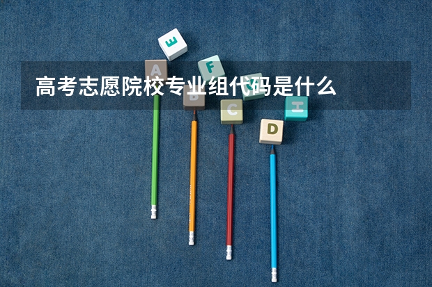 高考志愿院校专业组代码是什么