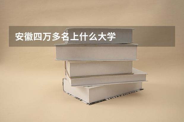 安徽四万多名上什么大学