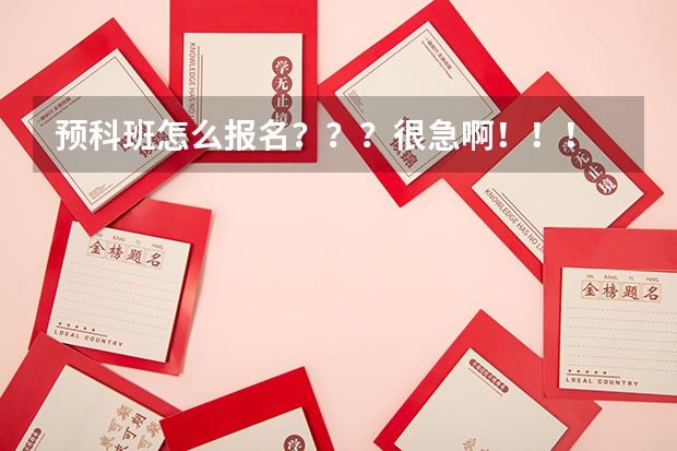 预科班怎么报名？？？很急啊！！！