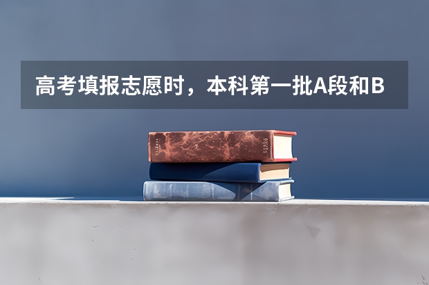 高考填报志愿时，本科第一批A段和B段都是什么意思