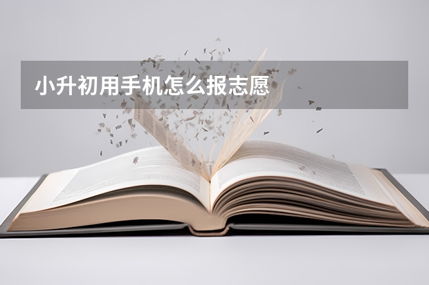 小升初用手机怎么报志愿