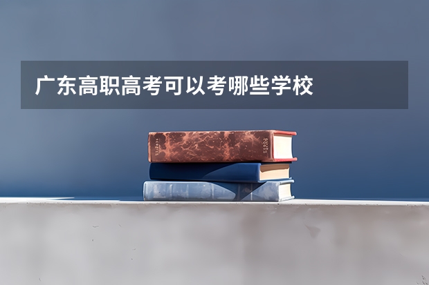 广东高职高考可以考哪些学校