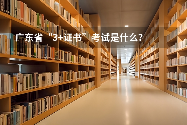 广东省“3+证书”考试是什么？