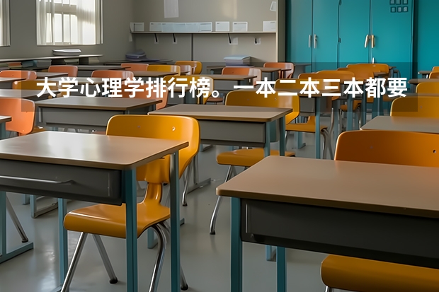 大学心理学排行榜。一本二本三本都要(各类心理学的院校排名)