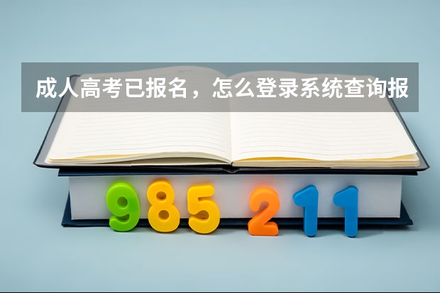 成人高考已报名，怎么登录系统查询报考信息