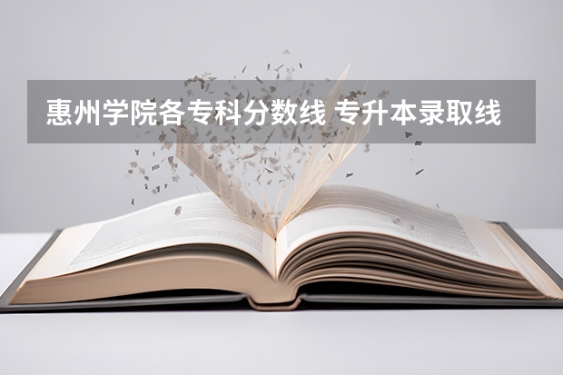 惠州学院各专科分数线 专升本录取线