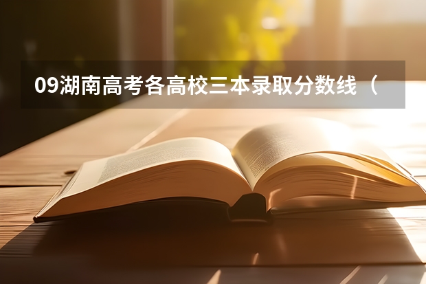 09湖南高考各高校三本录取分数线..（长青学院录取分数线）