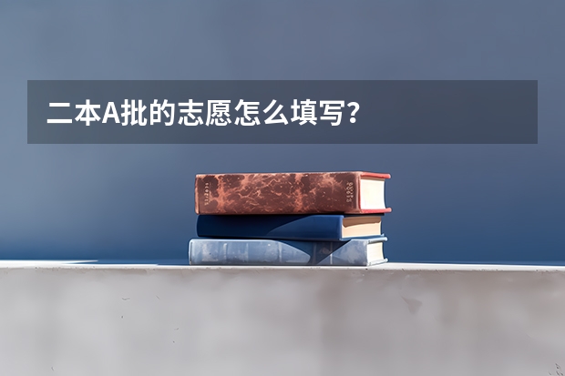 二本A批的志愿怎么填写？
