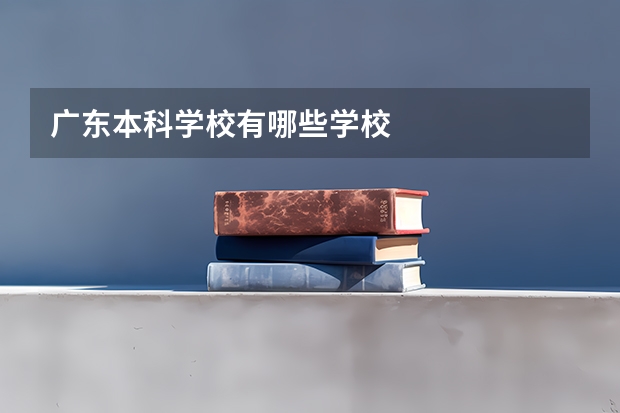 广东本科学校有哪些学校