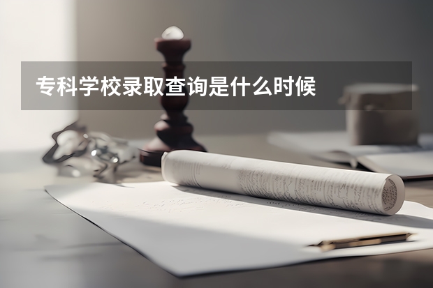 专科学校录取查询是什么时候