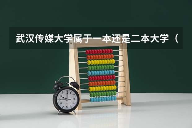 武汉传媒大学属于一本还是二本大学（武汉传媒学院是几本）