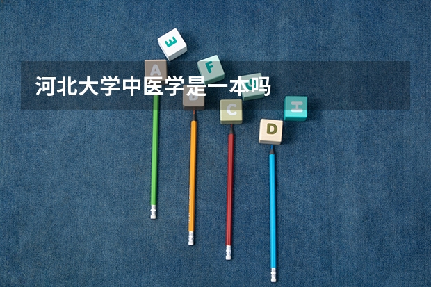 河北大学中医学是一本吗