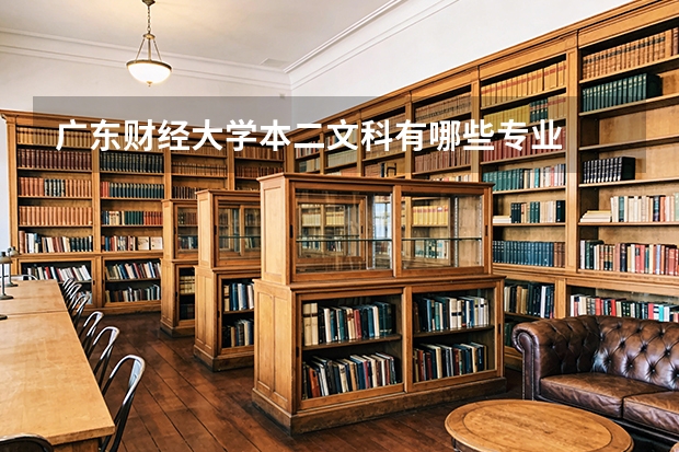 广东财经大学本二文科有哪些专业