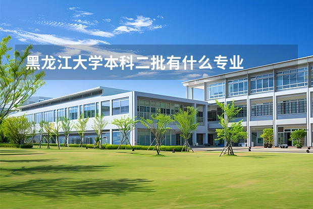 黑龙江大学本科二批有什么专业