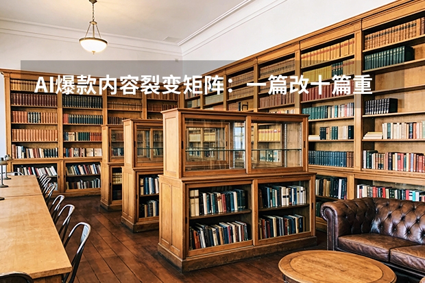 AI爆款内容裂变矩阵：一篇改十篇重塑全网分发逻辑